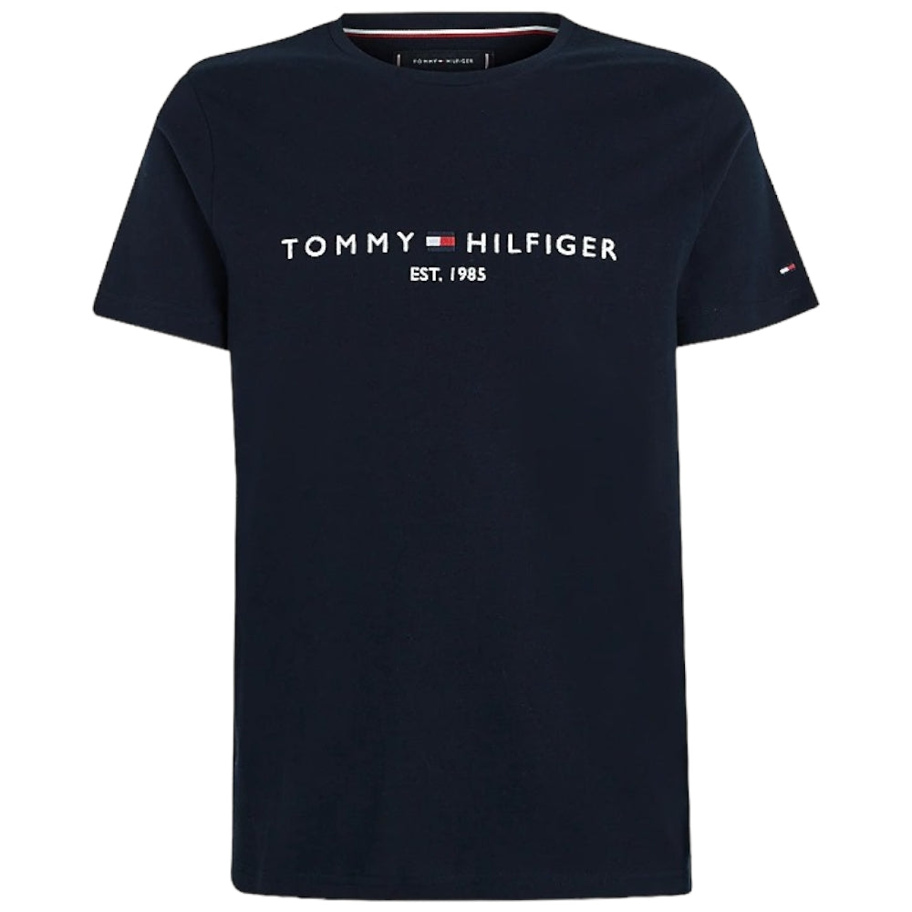 Tommy Hilfiger t-shirt blu logo scritta ricamata MW0MW11465403 T-shirt Tommy Hilfiger