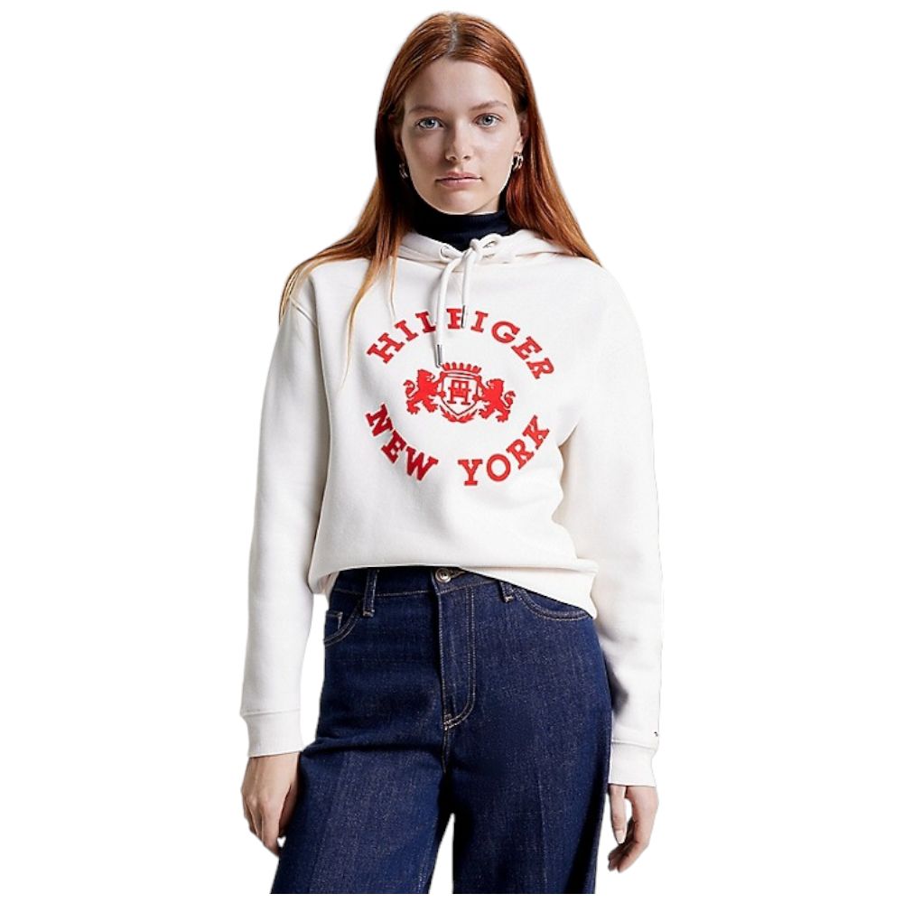 Tommy Hilfiger felpa bianca donna WW0WW39800 Felpe Tommy Hilfiger