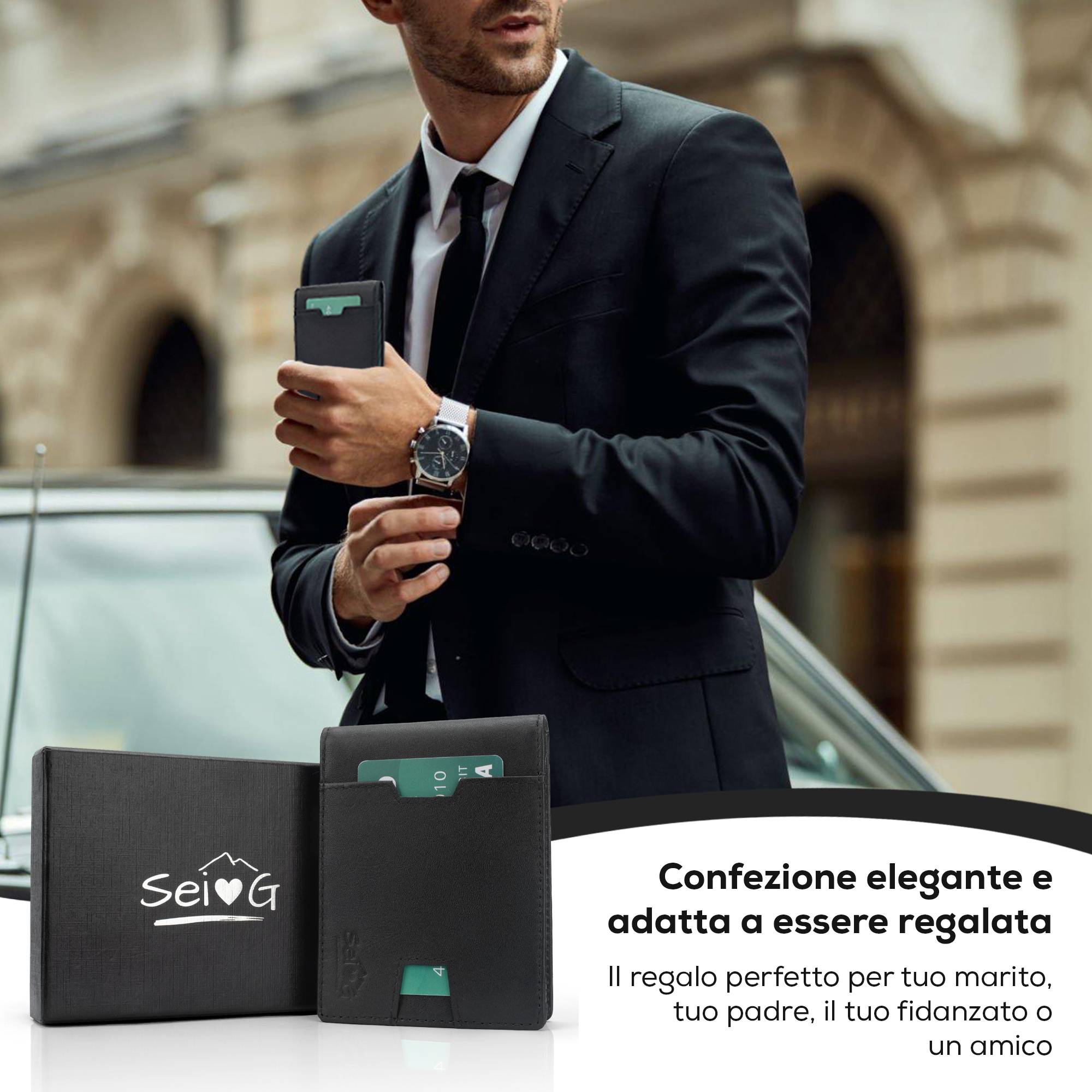 Portacarte Uomo RFID Slim Elegante E Sicuro Ogni Giorno