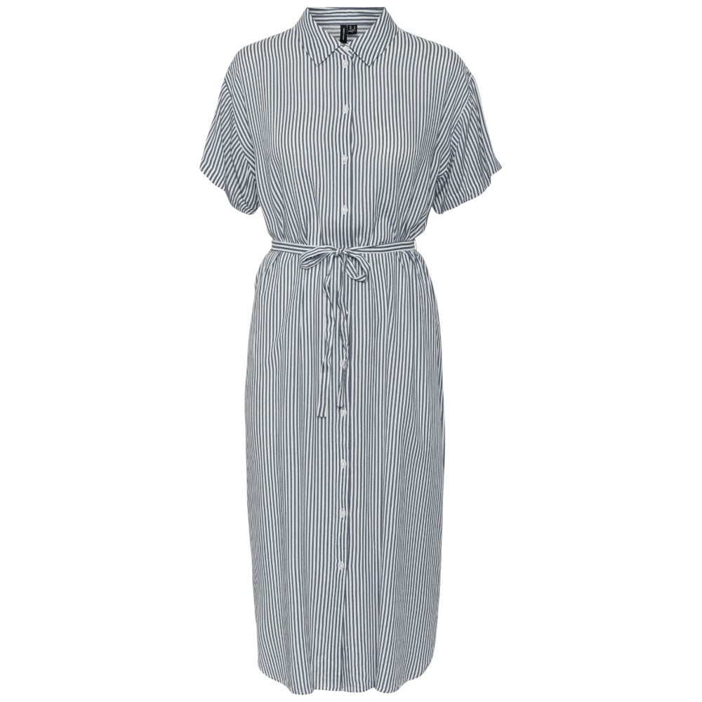 Vero Moda vestito t-shirt a righe bianco blu Bumpy 10279684 Vestiti Vero Moda