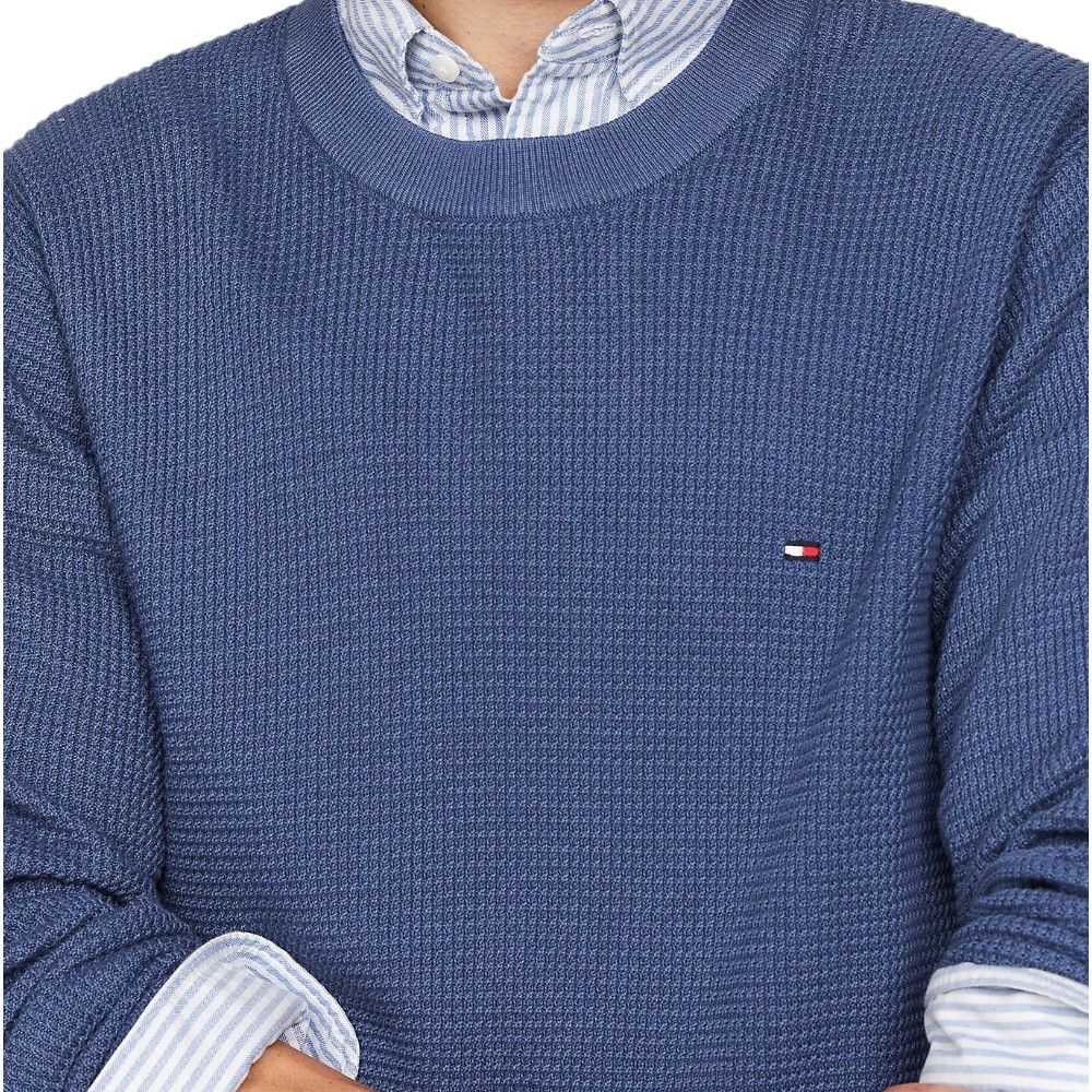 Tommy Hilfiger maglioncino blu avion strutturto MW0MW35470 Maglieria Tommy Hilfiger