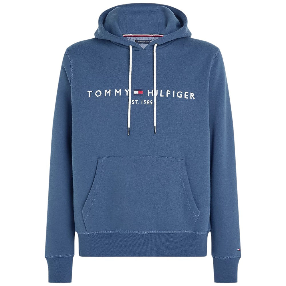 Tommy Hilfiger felpa cappuccio blu avion logo ricamato MW0MW11599 - Prodotti di Classe