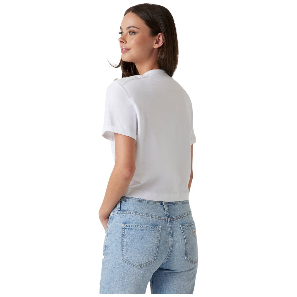 Guess t-shirt bianca cropped W5GI15 K8FQ4 G011 T-shirt Guess