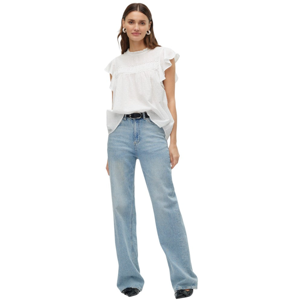 Vero Moda top bianco in pizzo Trine 10301205 T-shirt Vero Moda
