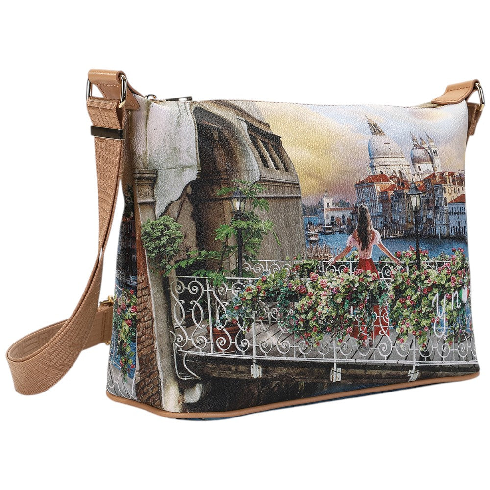 YNot borsa hobo bag Venezia Flowers Canal YES607S4 Borse YNot