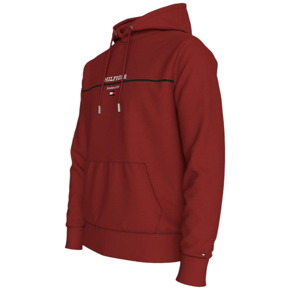 Tommy Hilfiger felpa cappuccio rosso magma logo centrale MW0MW35556 Felpe Tommy Hilfiger