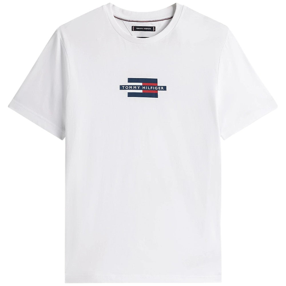 Tommy Hilfiger t-shirt bianca logo centrale MW0MW38636YBR T-shirt Tommy Hilfiger
