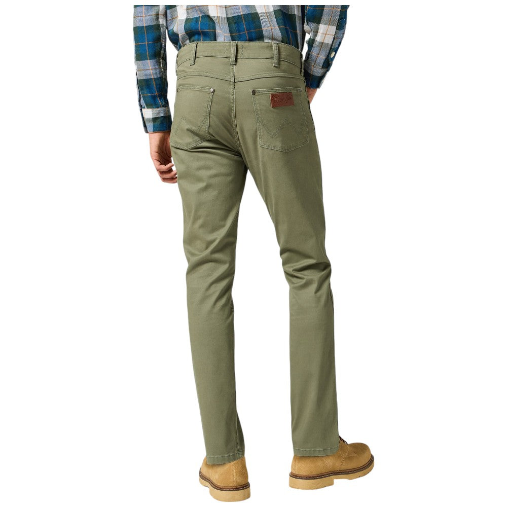 Wrangler pantalone slim tapered verde Larston Grisaille 112356816 Pantaloni Wrangler