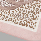 Liu Jo sciarpa/scialle leopardato rosa con stampa animalier e logo fronte