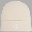 Berretto Calvin Klein a costine light hay con monogramma CK ricamato
