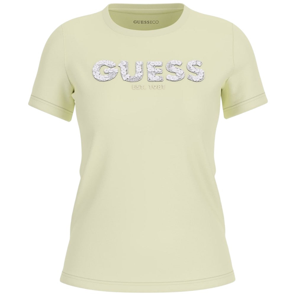 Guess t-shirt giallo pastello art. Logo Segduins W5GI17J1314A83M T-shirt Guess