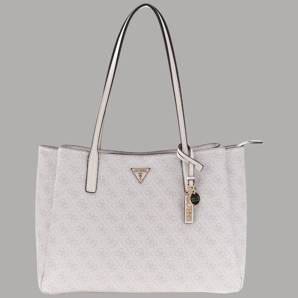 Borsa shopping Guess Noelle II Tech Tote con stampa monogramma 4G e manici doppi