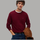 Pullover pima cashmere Tommy Hilfiger con bandierina ricamata
