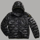 Piumino nero Blauer Wave con cappuccio, zip frontale e tasche laterali