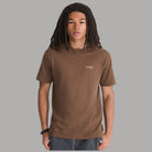T-shirt Vans marrone in cotone, maniche corte, logo Vans sul petto