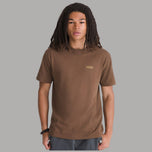 T-shirt Vans marrone in cotone, maniche corte, logo Vans sul petto