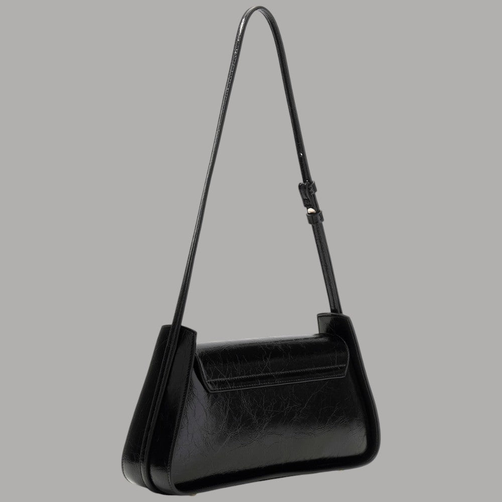 Borsa a spalla Guess Xena beige con stampa monogram e patta