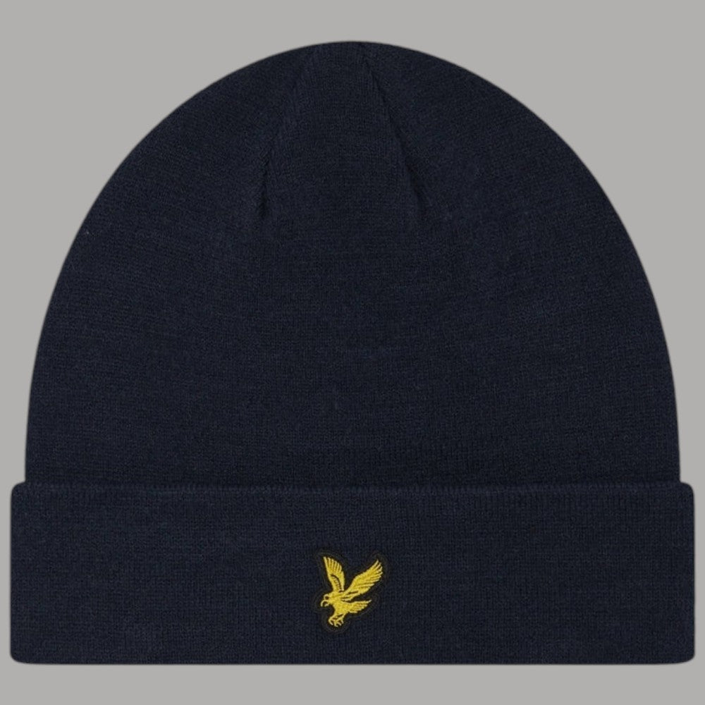 Berretto Lyle & Scott Baine nero con logo aquila ricamato