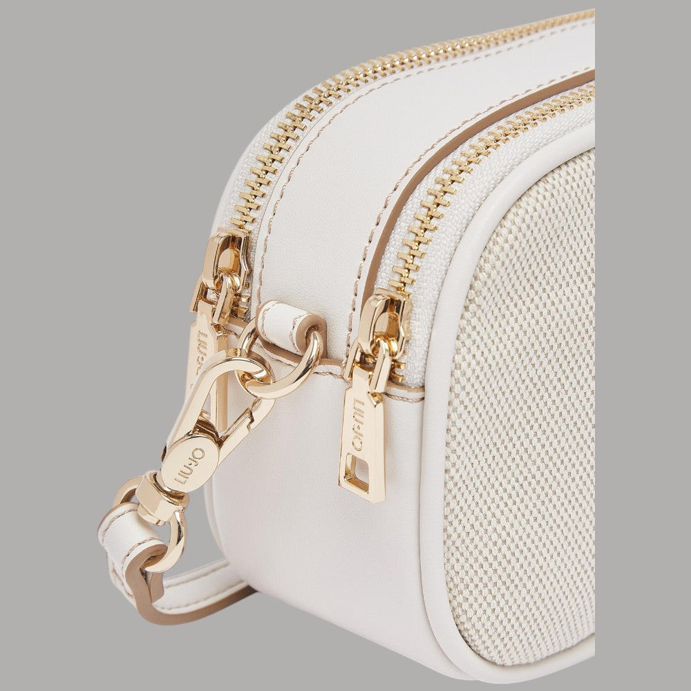 Liu Jo borsa a tracolla piccola AA6100T388A bianca con dettagli in pelle e chiusure in oro