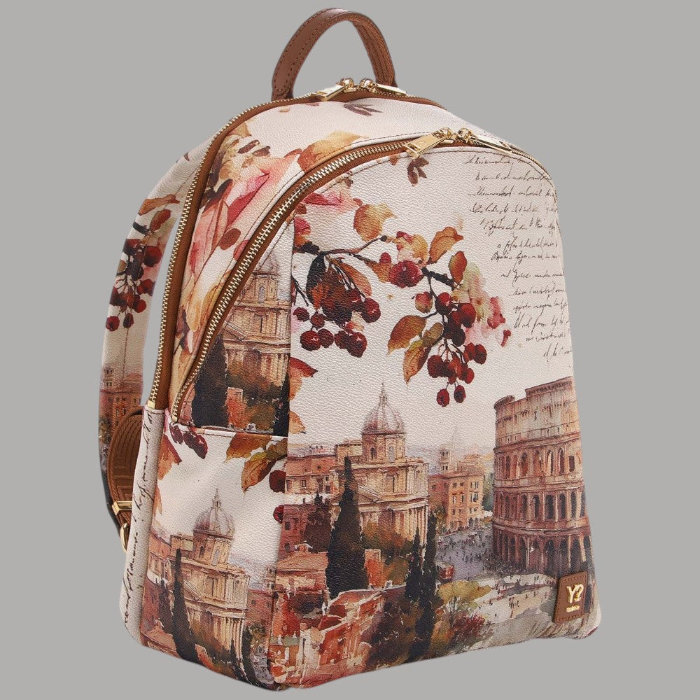 Zaino Ynot con stampa di Roma e Colosseo, vista laterale