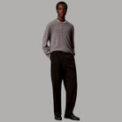 Calvin Klein maglione a trama a griglia in lana merino grigio chiaro
