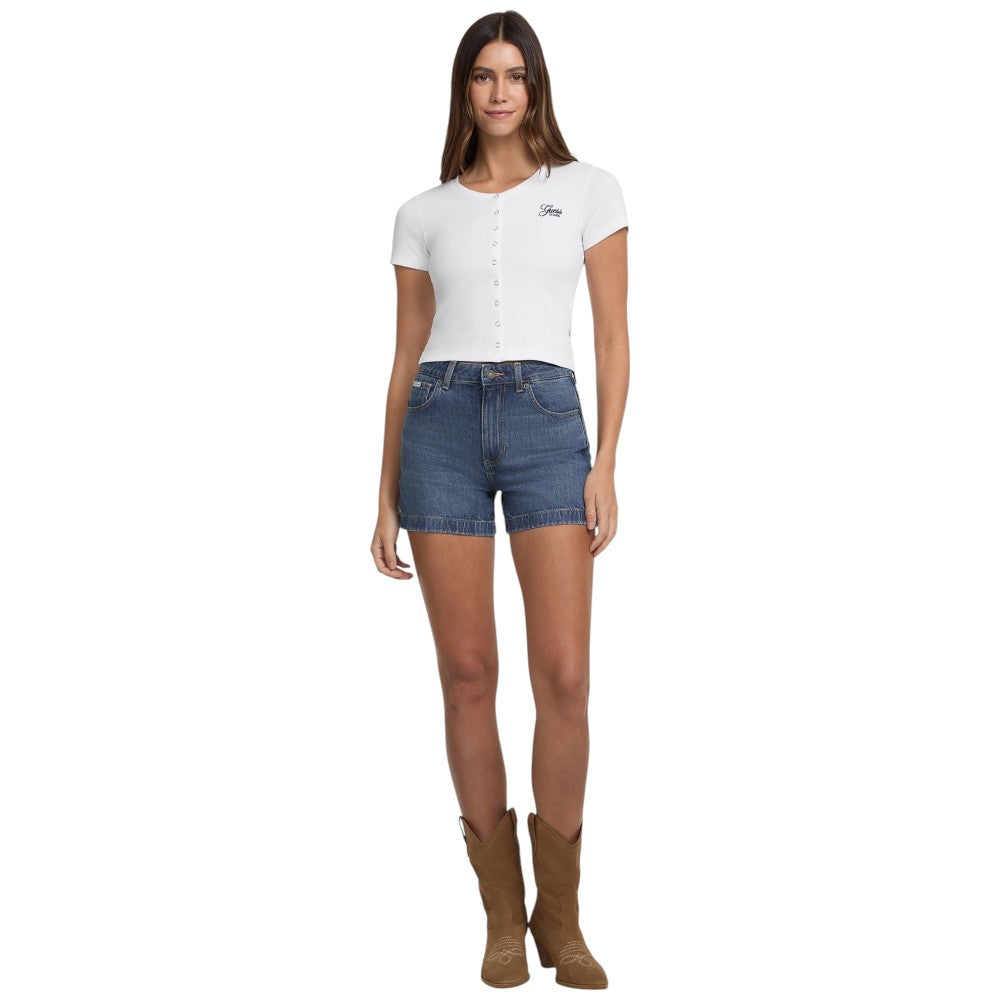 Guess Jeans t-shirt bianca cropped W5GP27 KA0H1 G011 T-shirt Guess Jeans