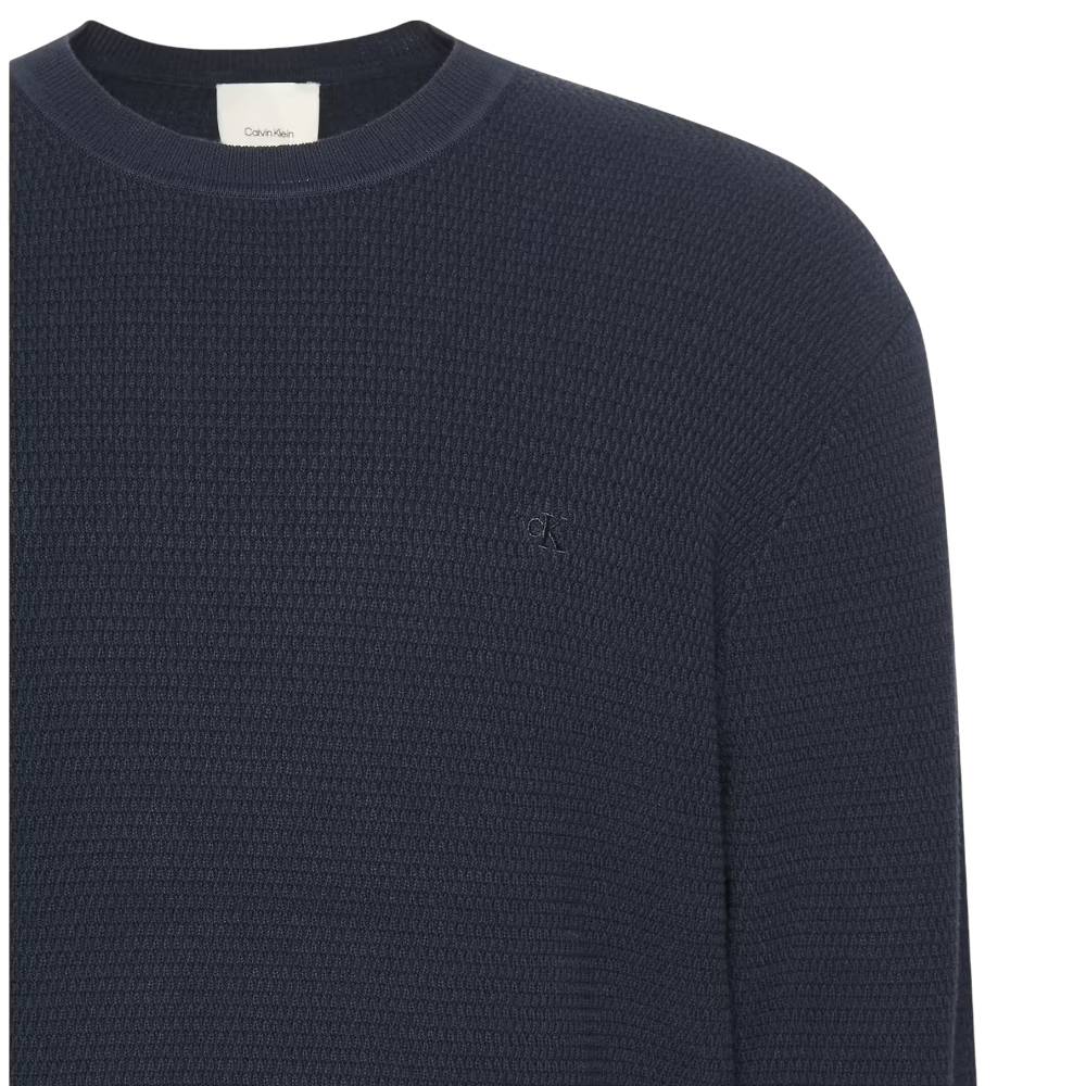 Calvin Klein maglione blu testurizzato LV04LB327GCEF Maglieria Calvin Klein