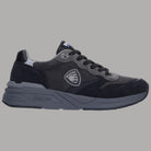 Blauer OZARK01 sneakers uomo in pelle nere con logo sulla tomaia e suola spessa