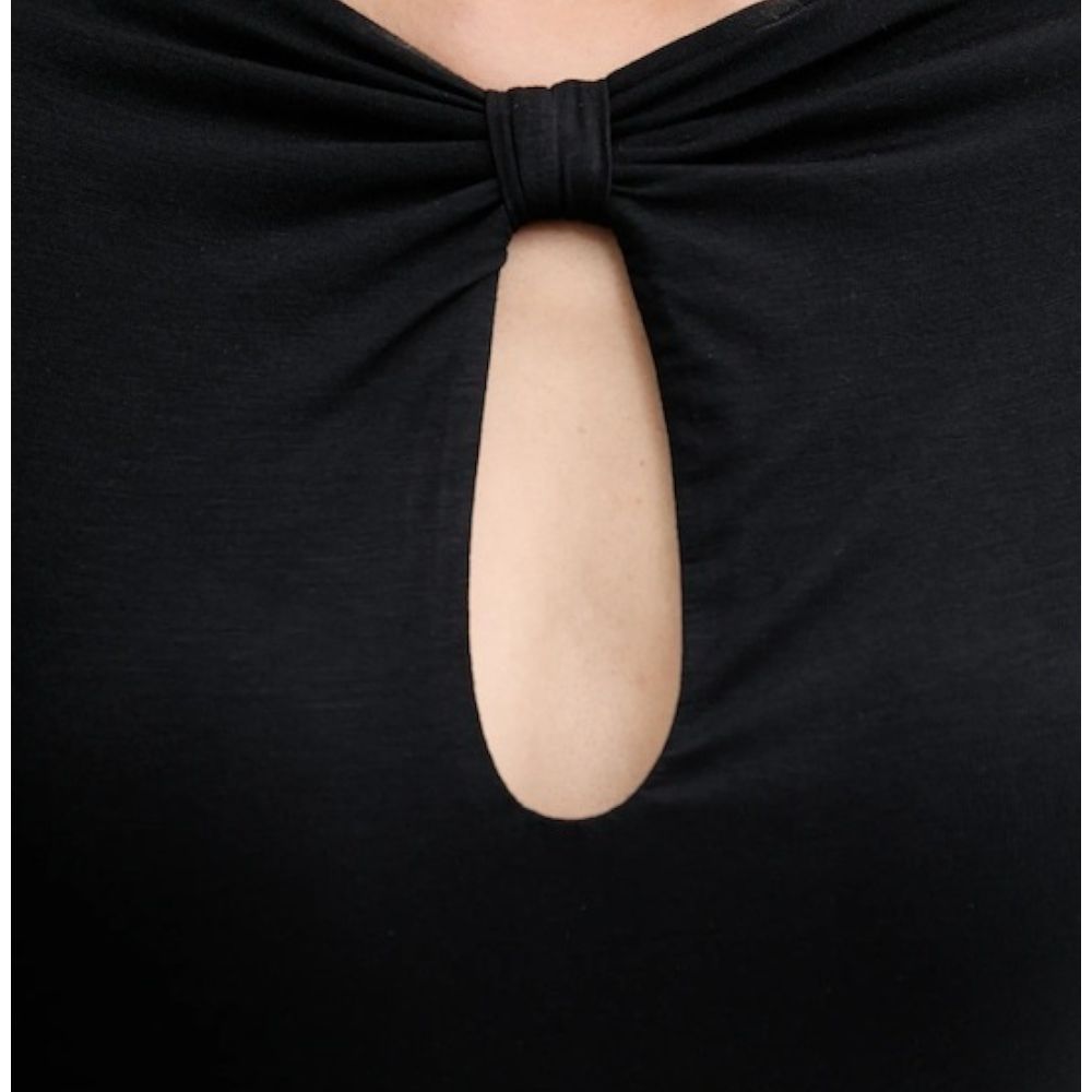 Guess maglia nera in modal con scollo goccia W5YP33KACM2JBLK Guess