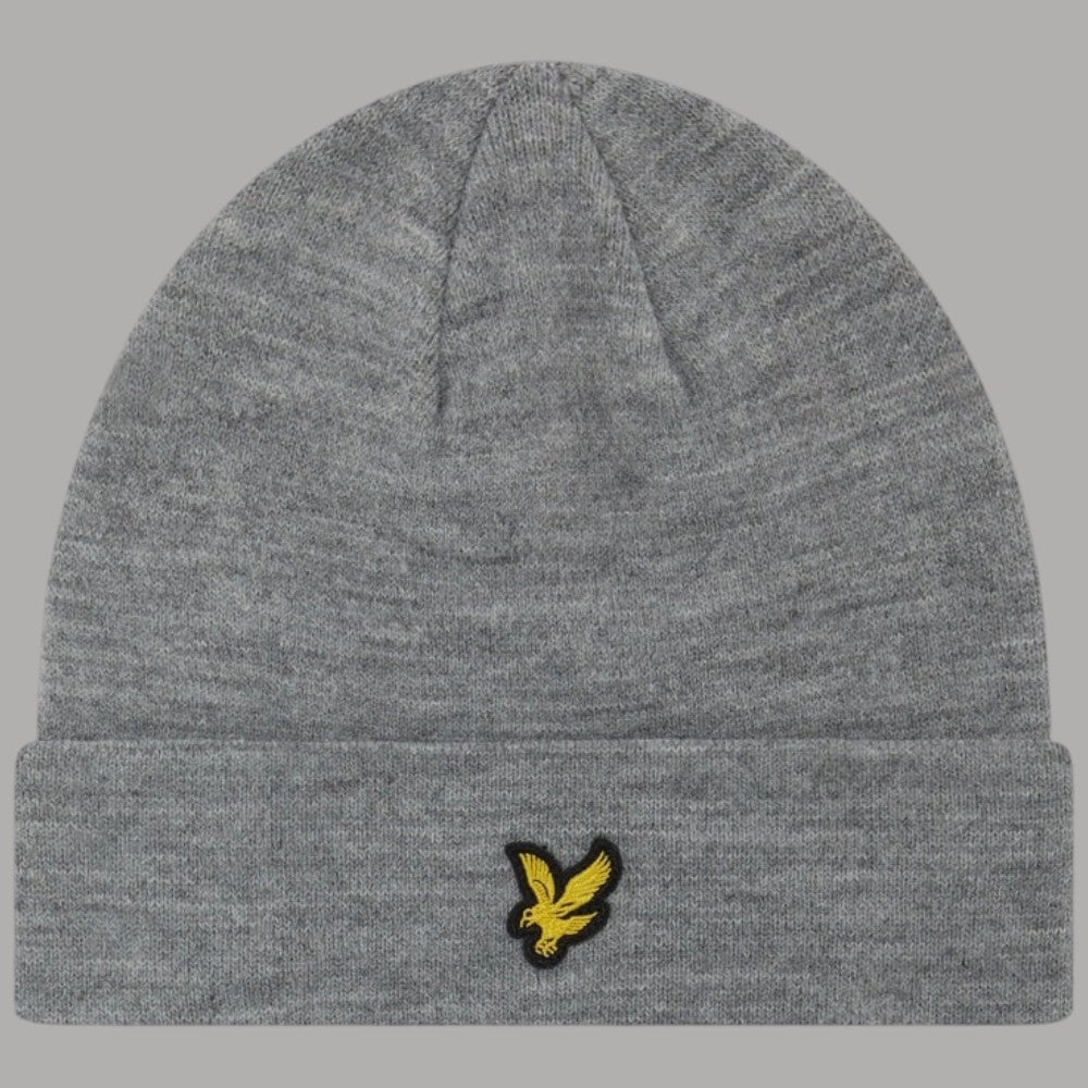 Berretto da uomo Lyle & Scott nero a coste con logo dorato