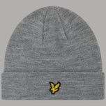 Berretto da uomo Lyle & Scott nero a coste con logo dorato