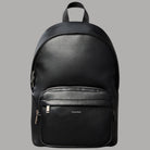 Calvin Klein Zaino nero porta laptop in pelle con tasca frontale e dettagli metallici