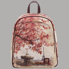 Zaino YNot color crema con stampa parigina e dettagli rosa