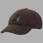 Calvin Klein cappellino donna all-over sherpa marrone con logo patch frontale