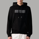 Calvin Klein LS 350FLEECE SPW GRA felpa con logo stampato nera con cappuccio e tasca a marsupio
