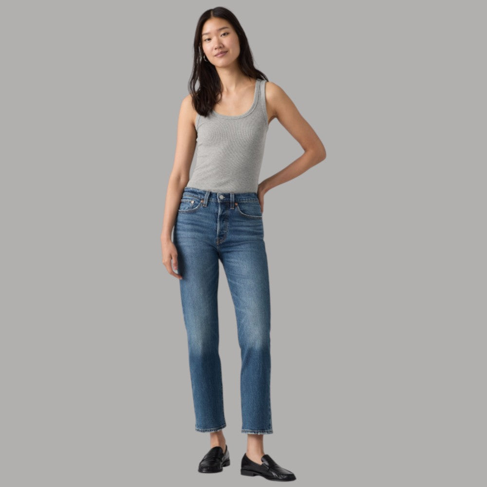 LEVI'S Jeans dritti da donna Wedgie fit con lavaggio classico e dettagli cuciture visibili