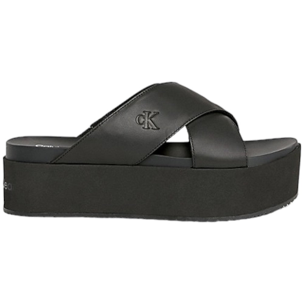 Calvin Klein sandalo nero flatform cross YW0YW01349 Sandali Calvin Klein Jeans