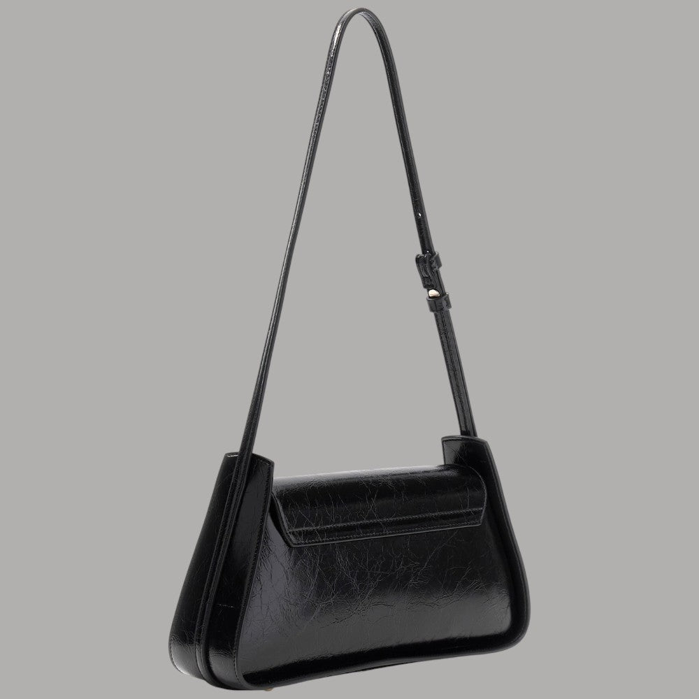 Borsa a spalla Guess Xena nera con patta e logo frontale