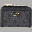 Portafoglio piccolo Guess Lindseu nero con chiusura zip perimetrale