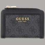 Portafoglio piccolo Guess Lindseu nero con chiusura zip perimetrale