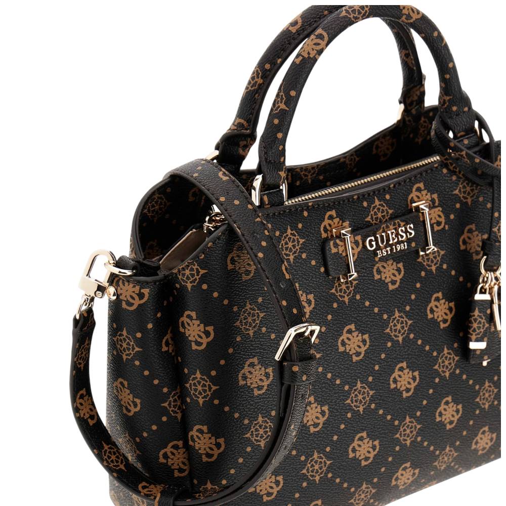 Guess borsa a mano marrone Silia 4G logo peony HWGP9890060ESL Borse Guess