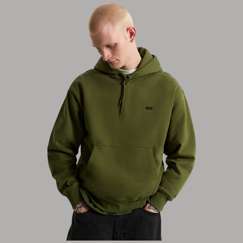 Felpa con cappuccio verde Vans, tasca a marsupio e coulisse al petto