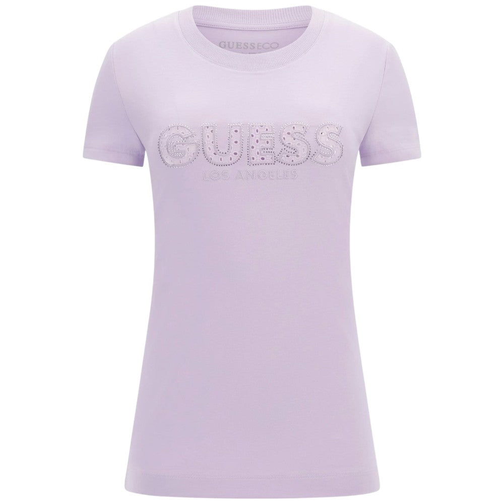 Guess t-shirt lilla logo strass Sangallo W4GI14 J1314 T-shirt Guess