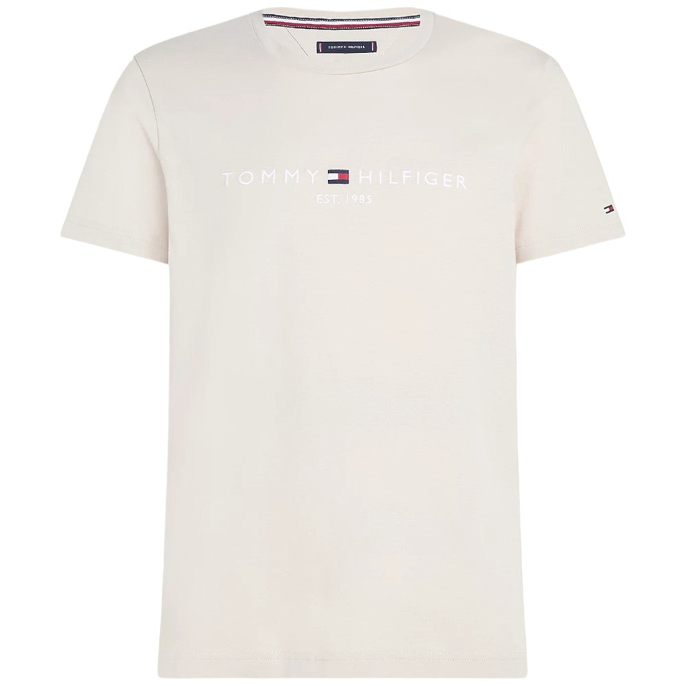 Tommy Hilfiger t-shirt beige logo ricamato MW0MW11797 T-shirt Tommy Hilfiger