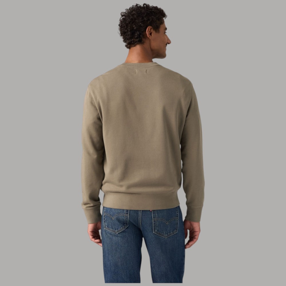 Felpa Levi's Original Housemark logo piccolo in beige con stampa logo frontale e tessuto morbido