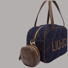 Borsa Liu Jo in denim blu con dettagli in pelle e charm AF6118D5083