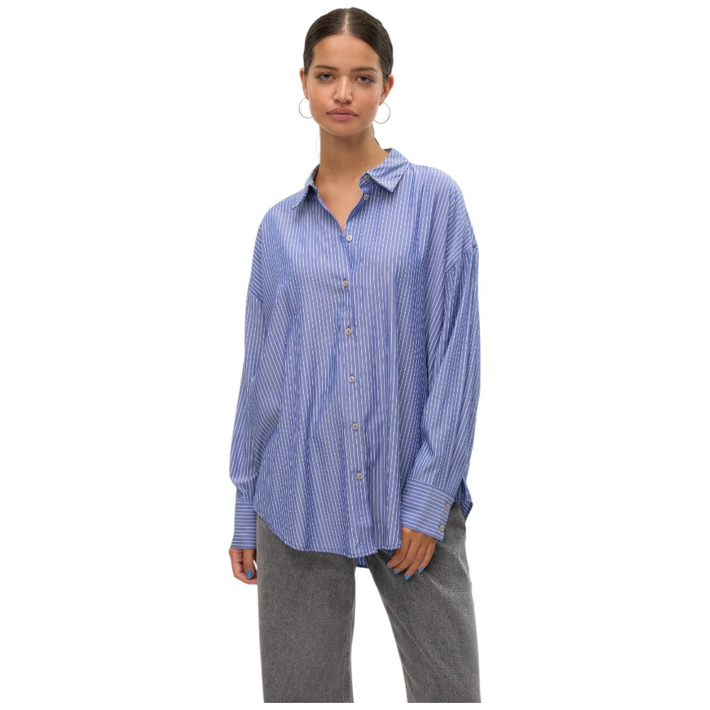 Vero Moda camicia oversize a righe blu Nora 10319825 Camicie Vero Moda