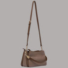 Borsa Liu Jo piccola a mano con logo embossed in color ematite e tracolla