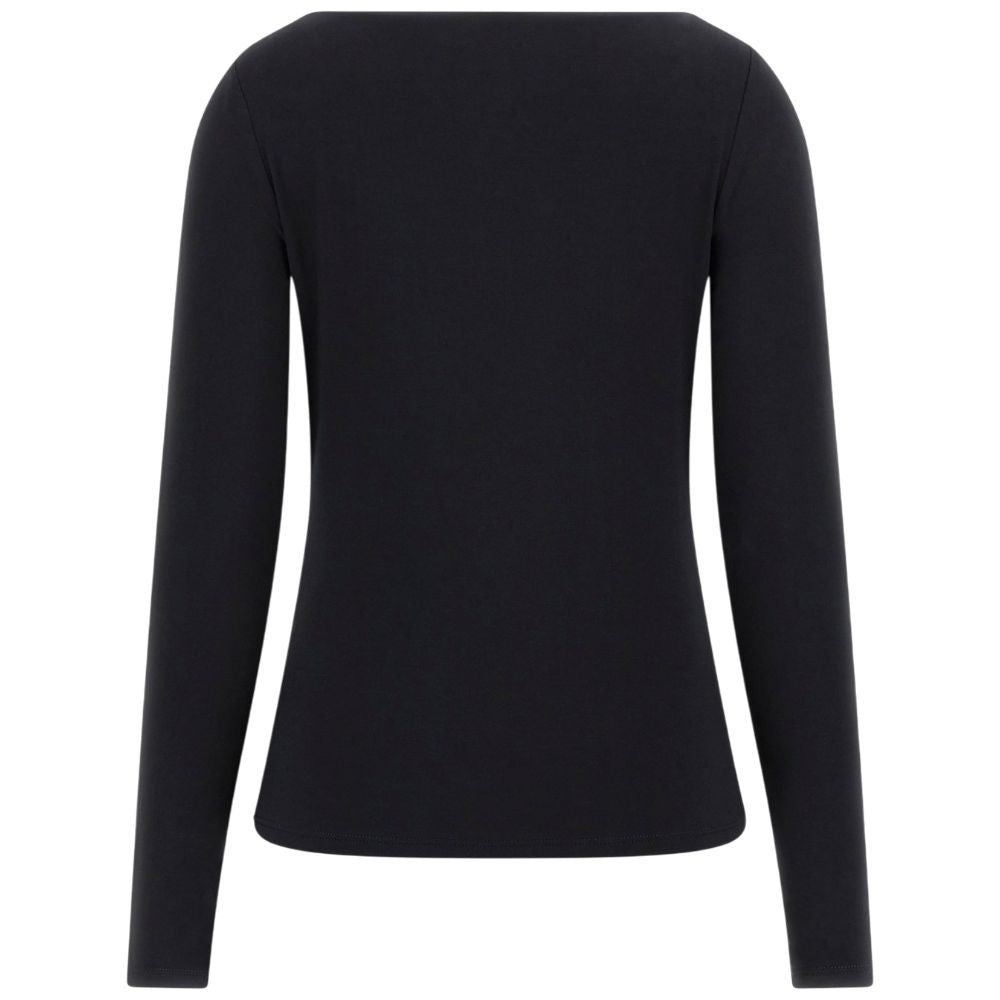 Guess maglia nera in modal con scollo goccia W5YP33KACM2JBLK Guess