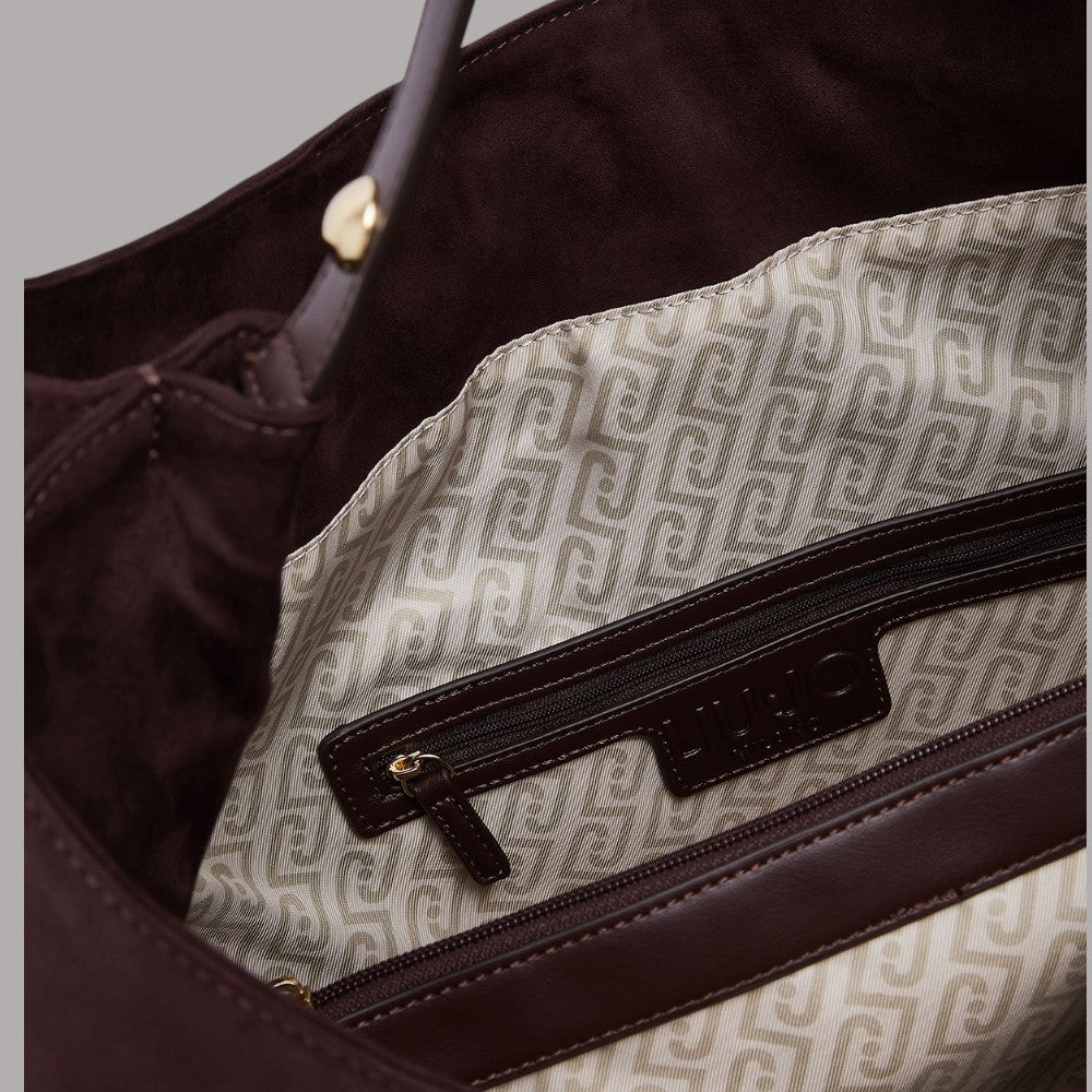 Borsa grande Liu Jo hobo con borchie gerona AF6029T711A in rosso bordeaux con dettagli borchiati